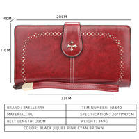 Duże Damskie Portfele z Wygrawerowanym Imieniem, Długi, Modny Portfel Wysokiej Jakości, PU Skórzany, z Kieszeniami na Karty dla Kobiet, 2022 5